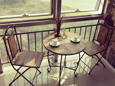 简约铁艺实木茶几 户外阳台多功能茶桌椅组合客厅休闲茶几定制